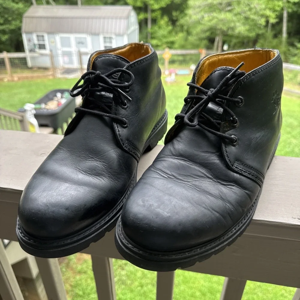 Vintage Havana Joe Chukka Boots Mens US 11.5 EU 45 Black Leather Made Spain
